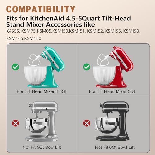KitchenAid Mixer Paddle Attachment 4.5-5 Qt - Premium Flat Beater