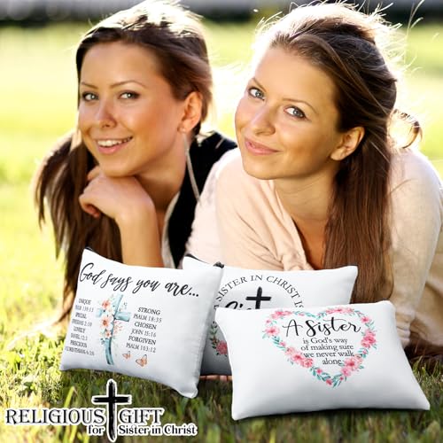 12-Pack Sisters in Christ Makeup Bags - Inspirational Religious Gifts