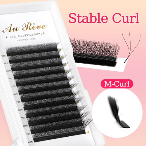 AuReve 5D W-Style Premade Eyelash Extensions C Curl 8-15mm Mix Black - Easy Fan Lashes