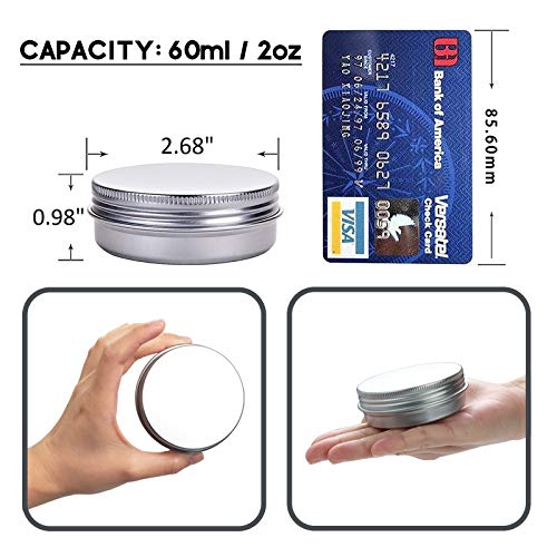 24 Pack 2oz Aluminum Balm Tins for Lip Balm & Cosmetics