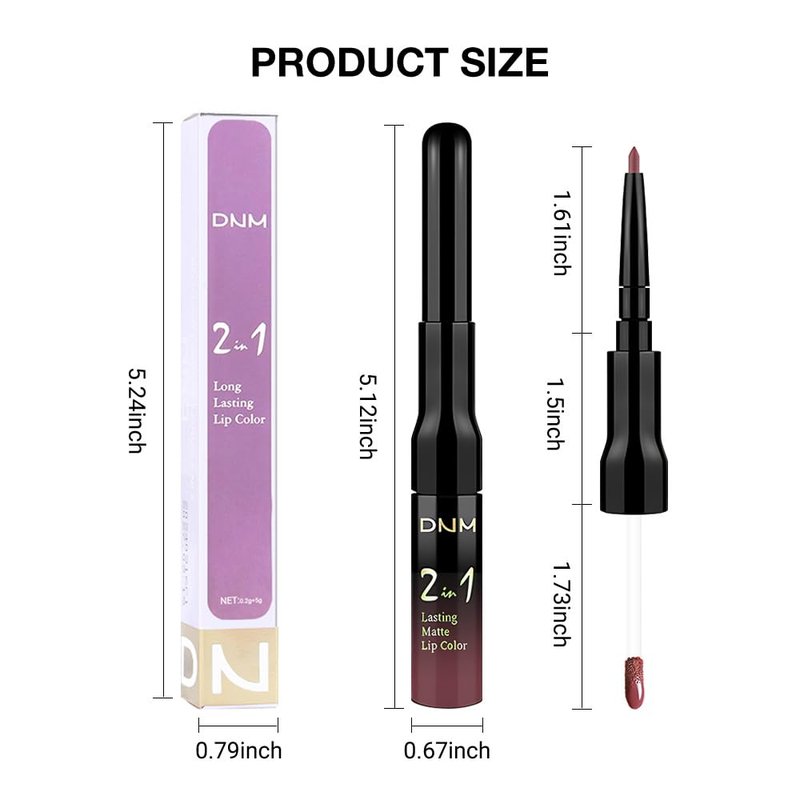 Red Brown Matte Lip Liner & Liquid Lipstick Set - Long Lasting, Smudge Proof | Easy Application for All-Day Color Hold