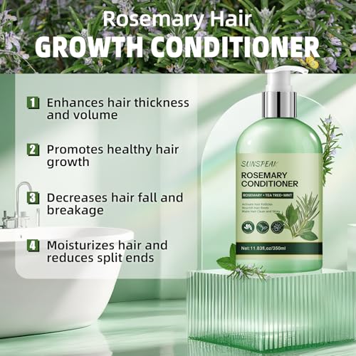 Sunspeak Rosemary Conditioner for Hair Growth & Thinning Hair - Mint & Biotin - For Men & Women - Deep Nourishing & Strengthening - Variation: Rosemary Conditioner