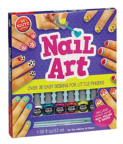 Klutz Nail Art Kit for Kids - Non-Toxic, Peel-Off Paints & Fun Designs