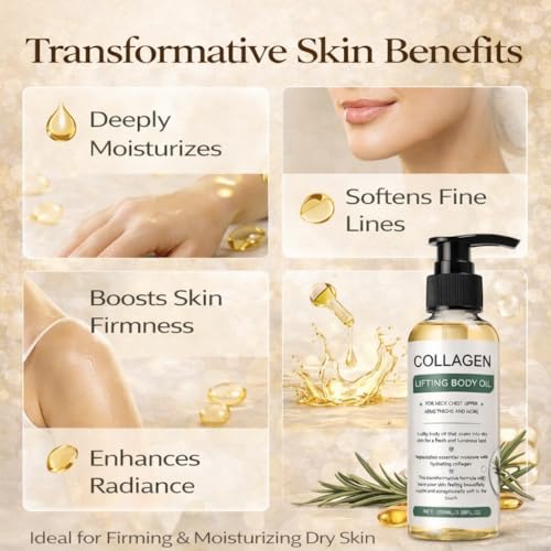 Collagen Lifting Body Oil - Hydrating Skin Tightening Oil for Face & Body