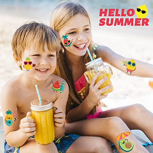 240 Pcs Summer Fruit Temporary Tattoos for Kids - 60 Designs