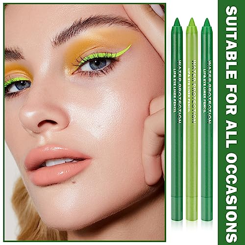 ZHISHUDL 3PCS Colorful Metallic Eyeliner Pencil Set - Waterproof & Long-lasting, Set B