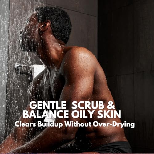 KELEBS Charcoal Exfoliating Bar Soap for Men 17.5oz - Gentle Scrub for Face & Body, Natural Ingredients, Plastic-Free 5 Pack