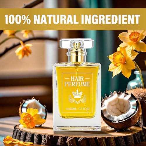 Hair Perfume, Moist Essential Oils for Dry Damaged Hair, Long-lasting Hair Refreshes Mist, Fragrance Pheromone Perfume for Women, Nourishing Dry Hair, Provides Softness and Brilliant Shine, 1.7fl oz