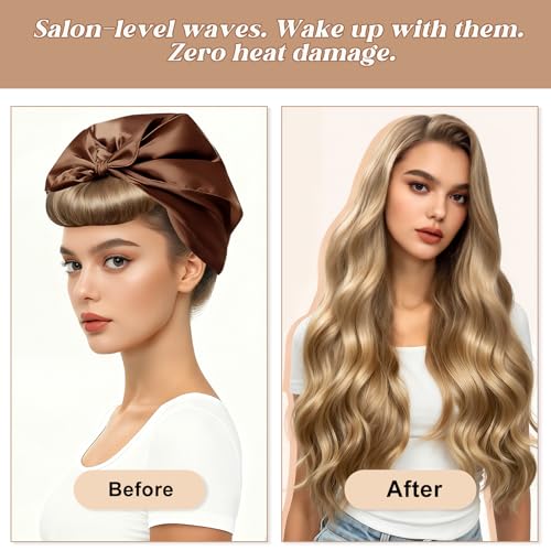 Heatless Curling Set for Overnight Hair Styling - 4 Multi-Tonal Velvet Rollers