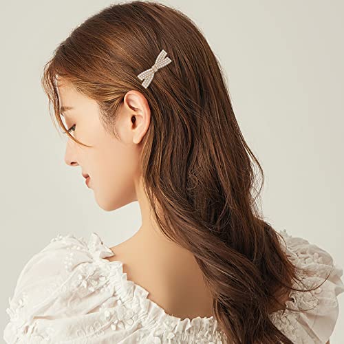 5 Pcs Pearl Bowknot Hair Clips - Elegant Duckbill Hair Accessories