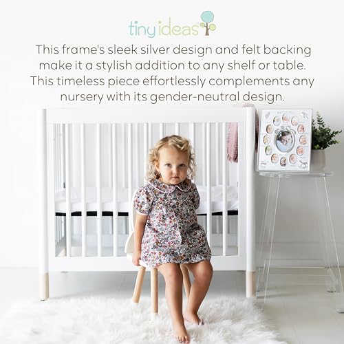 My First Year Baby Milestone Photo Frame - Silver Display for 12 Photos