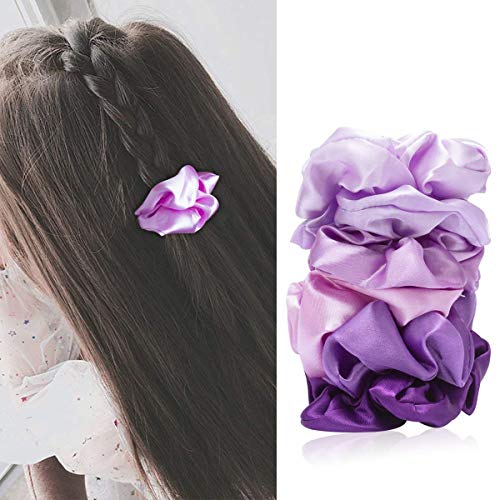 CUBACO 12-Piece Satin Hair Scrunchies - Soft Elastic Hair Ties