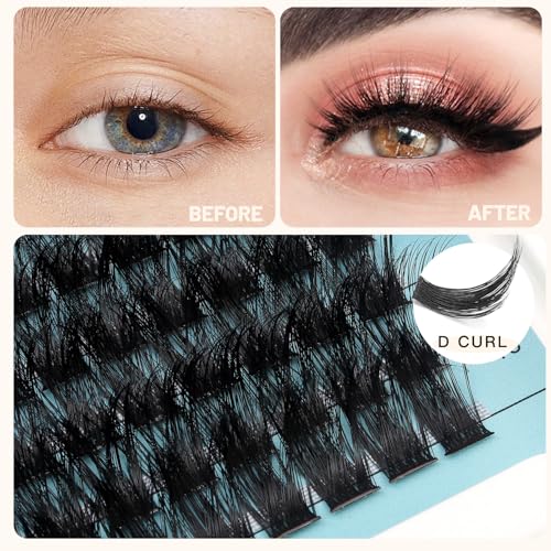 Bodermincer 192 Cluster D Curl Eyelashes - Mixed Length 12-14-16-18mm Pack