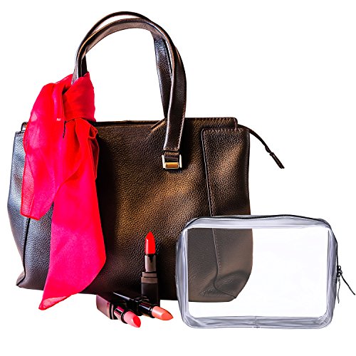 Small Clear PVC Zippered Toiletry Pouch - 5 Pack Cosmetic Bag
