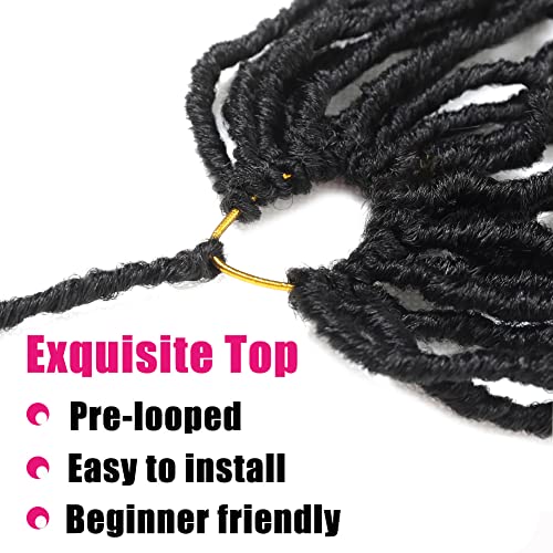 24 Inch Soft Locs Crochet Hair - 6 Packs Pre-Looped Natural Black