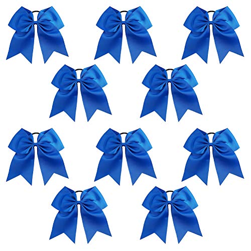 Kenz Laurenz 7" Jumbo Blue Cheer Bow Pack for Girls & Teens - Large Hair Accessories
