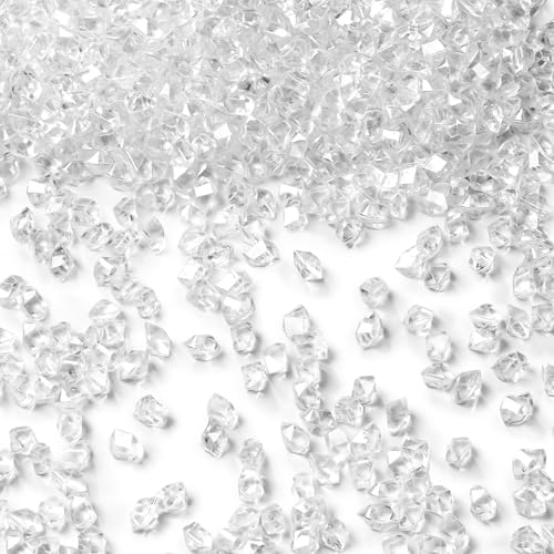 DomeStar 4200 PCS Clear Fake Ice Rocks - Mini Acrylic Crystals for Decor