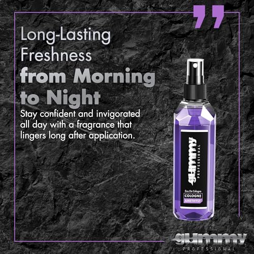 Gummy Amethyste Eau de Cologne for Men 400ML - Classic Barber After Shave, Refreshing Floral Powdery Fragrance