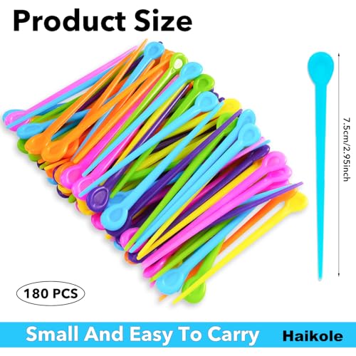 180 PCS Hair Roller Picks - Durable Plastic Curling Pins in Mixed Colors