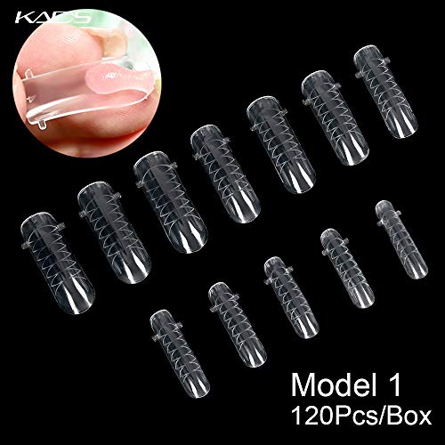 KADS 120PCS Clear Full Cover Nail Tips for UV Gel & Acrylic