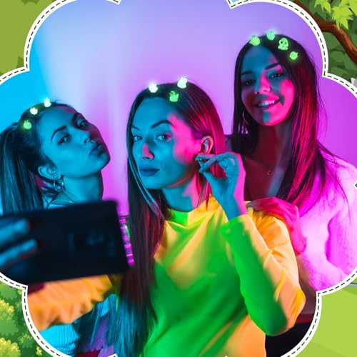 30 Glow in the Dark Rave Hair Clips for Women - Animal Designs