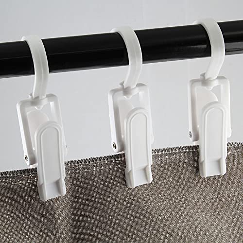 Jiozermi 20 PCS White Laundry Clips - Strong 360° Swivel Hooks