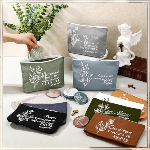 Kacctyen 10 Sets Boho Color Spanish Christian Gifts - Makeup Bags & Mirrors