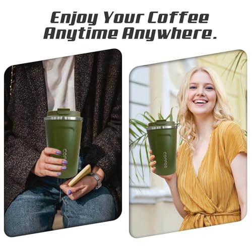 SPLMIFA 12oz Travel Coffee Mug - Leak-Proof Insulated Tumbler