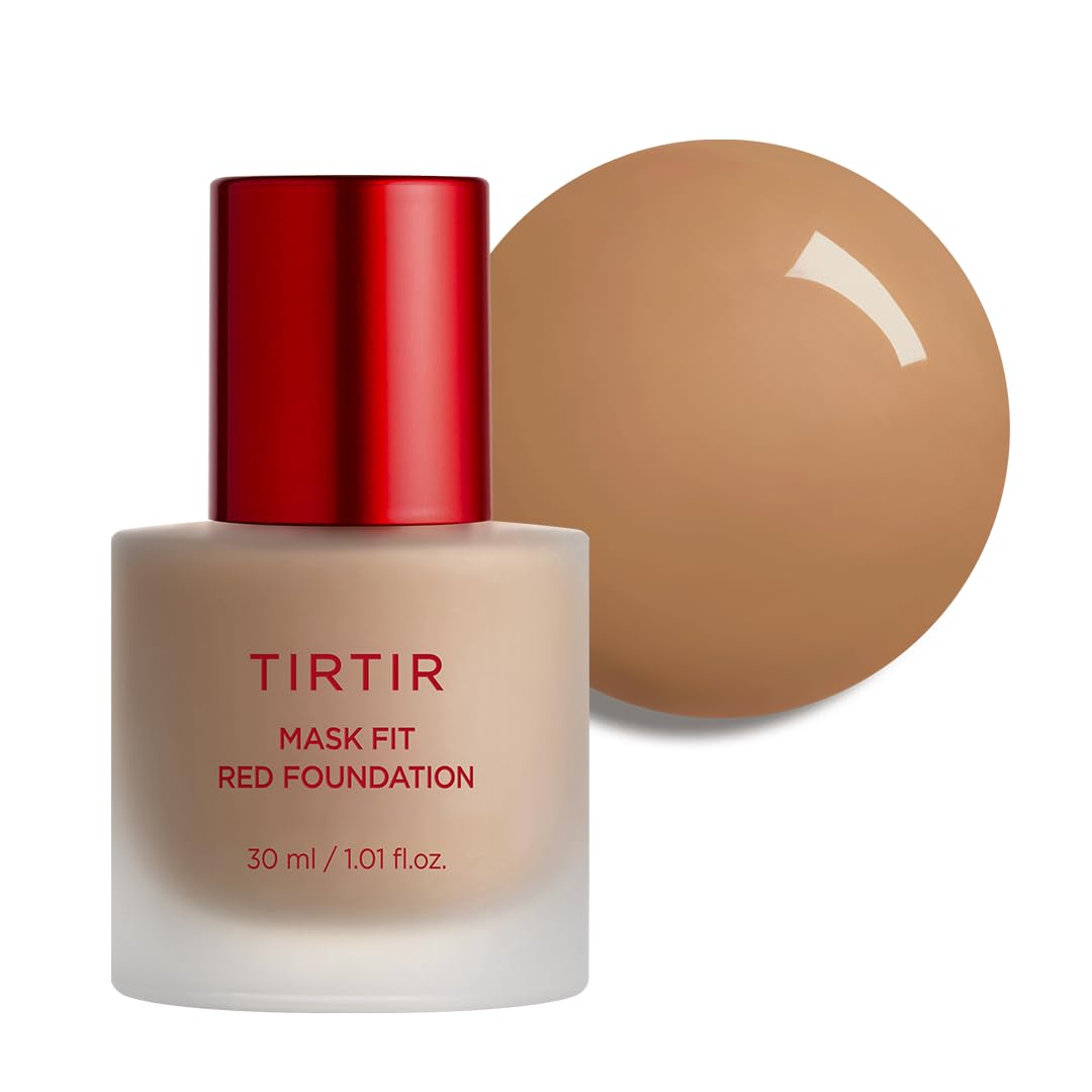 TIRTIR Mask Fit Red Foundation - Long Lasting Flawless Coverage, Hydrating & Pore-Blurring | #21N Ivory, 1.01 Fl Oz