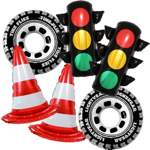 Race Car Birthday Party Balloon Set - Traffic Light & Cone Decor