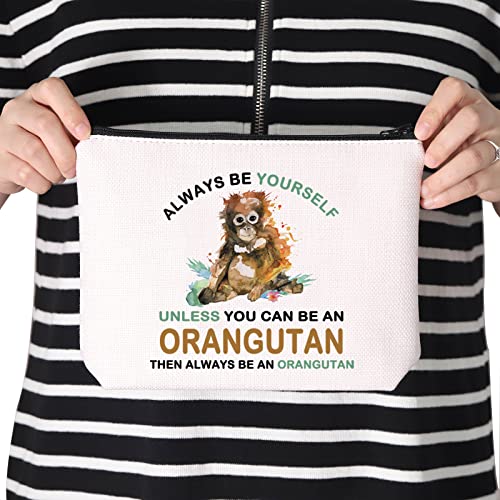 Orangutan Zipper Pouch Makeup Bag - Multifunctional Canvas Storage