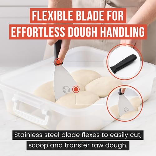 Chef Pomodoro 4-Inch Stainless Steel Bench Scraper & Dough Cutter