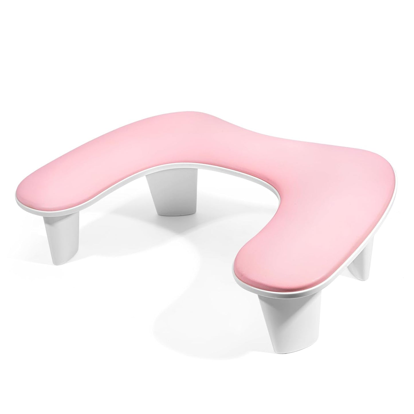 U-Shaped Nail Arm Rest Pillow - Microfiber Leather Cushion for Manicure | Pink Nail Tech Support