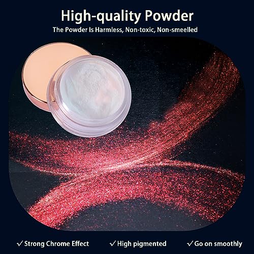 Allstarry Sunset Field Unicorn Chrome Nail Powder Aurora Mermaid Iridescent White Pearl