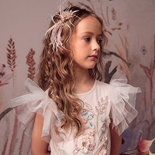 TUTULAND Pink Flower Glitter Headband for Girls - Hair Accessory