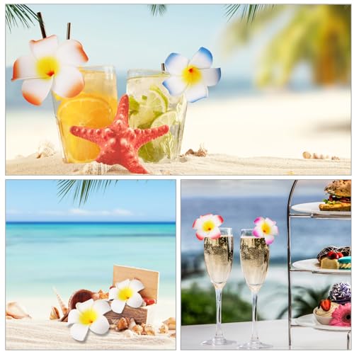 20 Pack Hawaiian Flower Hair Clips - Plumeria Beach Accessories