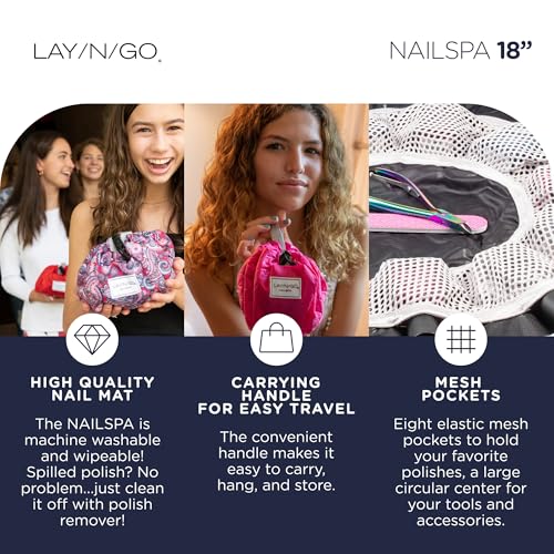 Lay-n-Go NailSpa 18" Portable Nail Station & Cosmetic Organizer Bag - What A Doll (Pink)