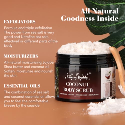 Coconut Body Scrub Exfoliator with Dead Sea Salt - 16.9oz