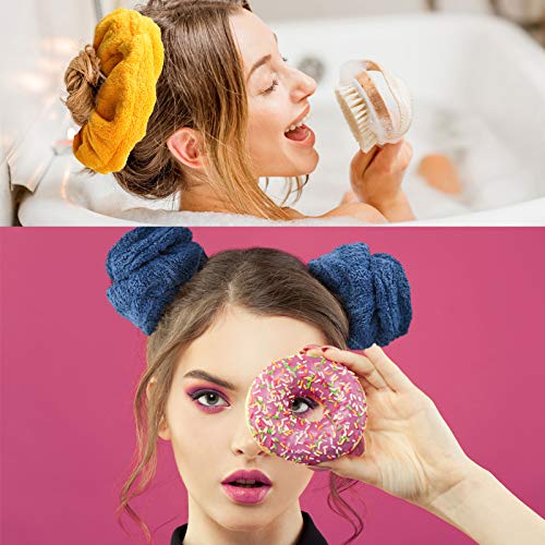 Microfiber Hair Towel Scrunchies Set - 8 Colorful Water-Absorbing Hair Ties for Wet Hair