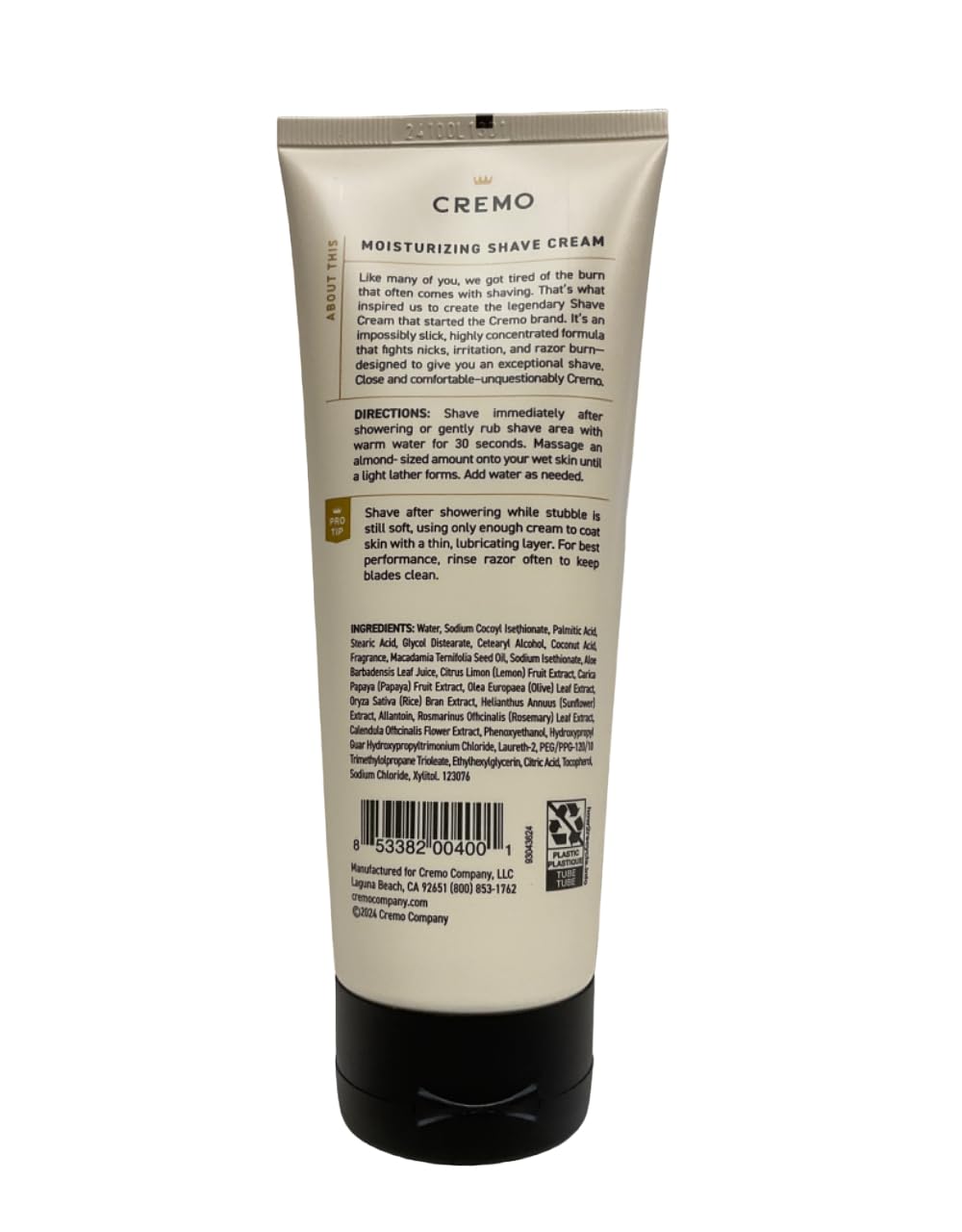 Cremo Classic Citrus Shave Cream 6 oz (Pack of 5)