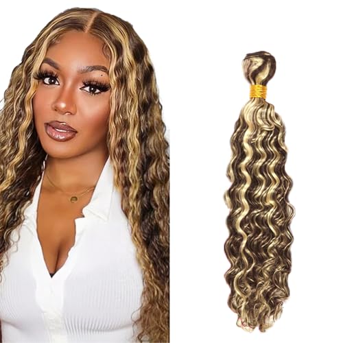 P4/613 Highlight Deep Wave Brazilian Virgin Human Hair Bundles 24 Inch