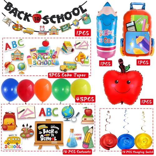 Back to School Decorations Kit - 78pcs Party Supplies Set