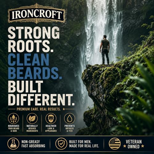 IRONCROFT Backroom Bourbon Beard Oil for Men - Non-Greasy Conditioner with Jojoba & Argan Oil