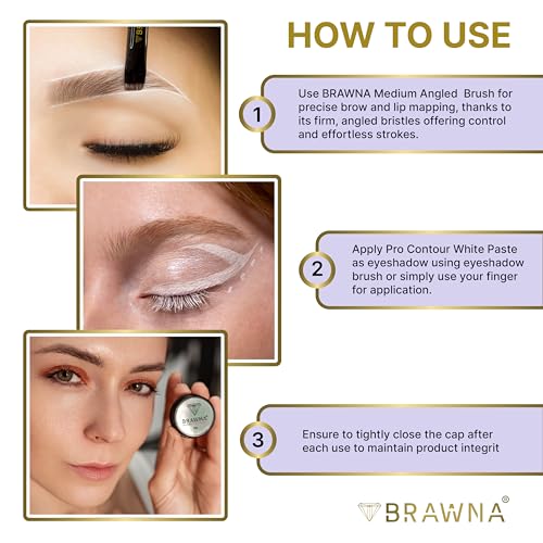 BRAWNA Eyebrow Mapping Kit - White Mapping Paste & 2 Brushes