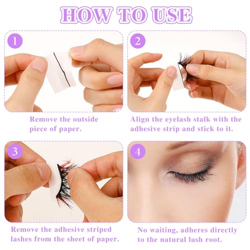 40PCS Self-Adhesive Eyelash Strips - Waterproof Lash Glue Tape