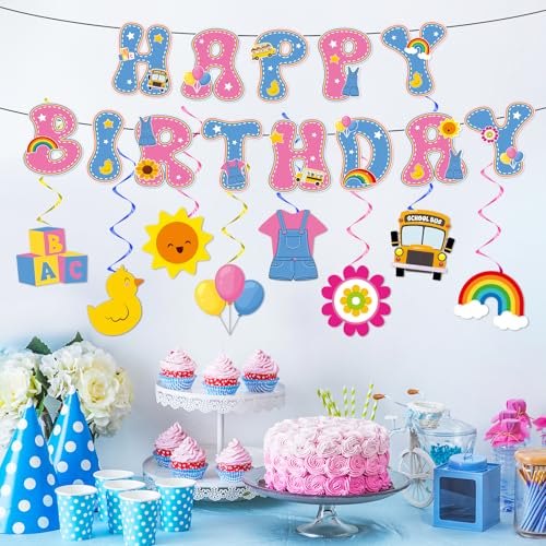 Cartoon Girls Hanging Swirls - Teacher Birthday Party Decorations