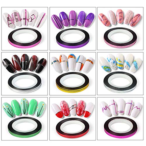 60 Colors Nail Striping Tape Set with 2 Dispensers - DIY Nail Art