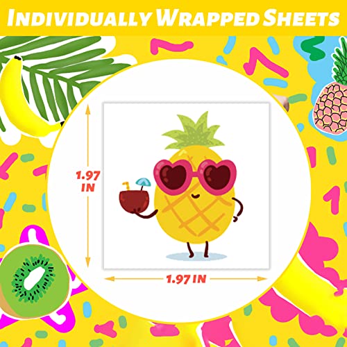 240 Pcs Summer Fruit Temporary Tattoos for Kids - 60 Designs