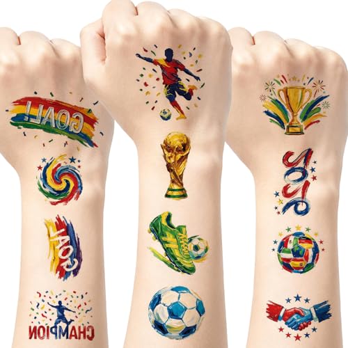 World Cup 2026 Soccer Tattoos, 10 Sheets Oil Painting Style£¬48sheets Temporary Tattoos Country Flag Face Stickers Waterproof National Flag Tattoos,Suitable for fans of all ages a total of 58 pieces