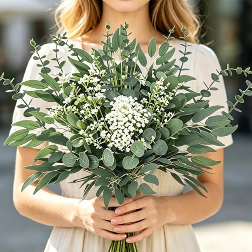 60Pcs Mixed Artificial Eucalyptus Stems for Floral Arrangements